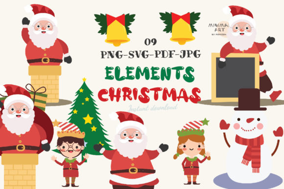 9 Elements Christmas SVG: A Versatile Graphics and Illustrations Set