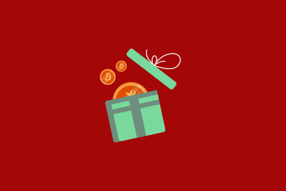 Bitcoin Christmas Gift Box: A Festive Embroidery Design