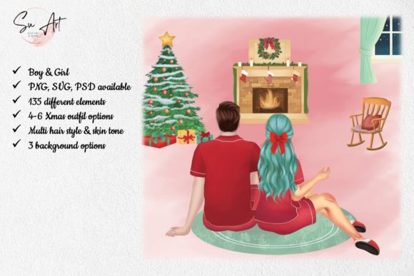 Christmas Couple Boy Girl Clipart: A Must-Have for Holiday Graphics