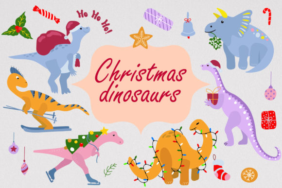 Christmas Dinosaurs SVG: Perfect for Festive Branding