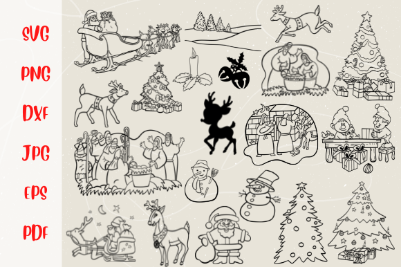Christmas Doodle SVG Clipart: A Versatile Graphics Asset