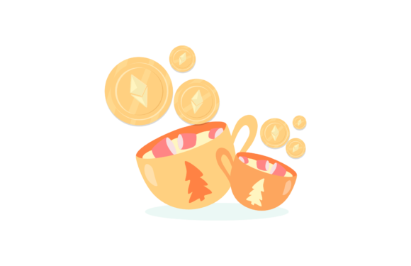Christmas Ethereum Tea Cup Decoration: A Unique Graphic Asset