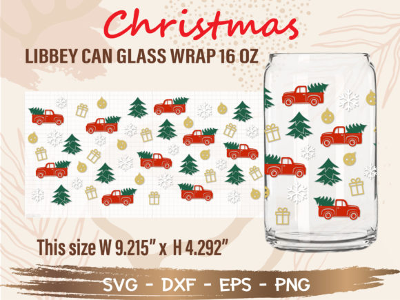Christmas Libbey Can Glass Wrap: Festive Graphics for Crafters