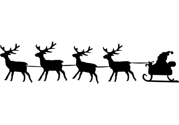 Christmas Silhouette Rendeer Sledge: A Versatile Graphic for Holiday Campaigns