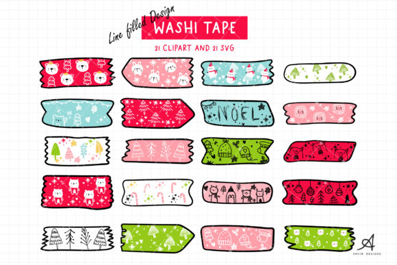 Christmas Washi Tape SVG, Clipart: A Festive Design Review