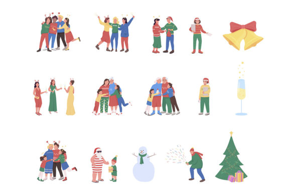 Family on Christmas Semi Characters: A Graphics Gem