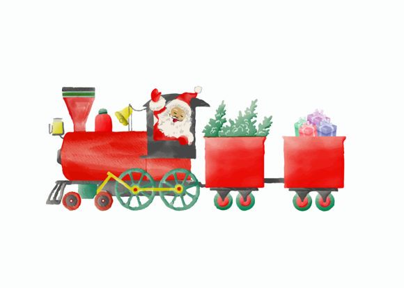 Merry Christmas Hand Drew Train: A Festive Graphic Asset