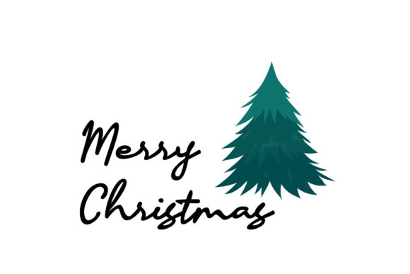Merry Christmas Pine Tree Greeting: A Festive Graphics Asset