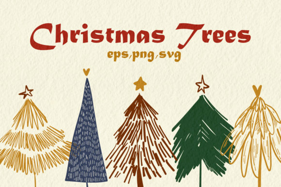 Modern Christmas Trees Illustration: A Versatile Graphic Asset