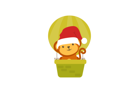 Monkey Animal Christmas Party Svg: A Festive Embroidery Delight