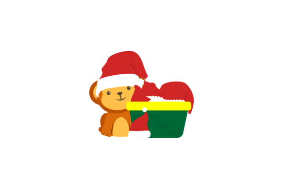 Monkey Animal Hat Christmas Party Svg: A Festive Graphic for Creative Brands
