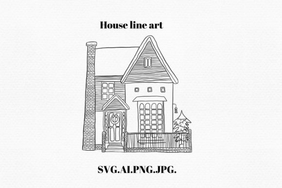 Reviewing Merry Christmas House Line Art.