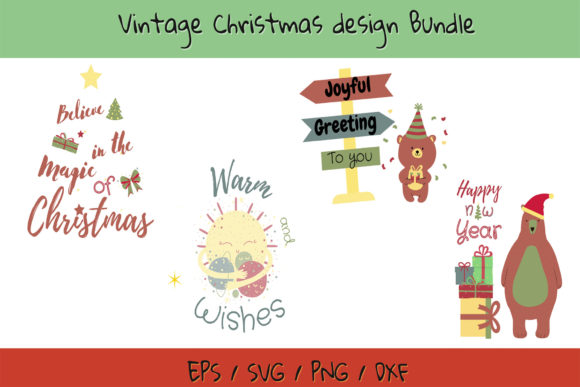 Vintage Christmas Design Bundle: A Versatile Graphics and Illustrations Asset