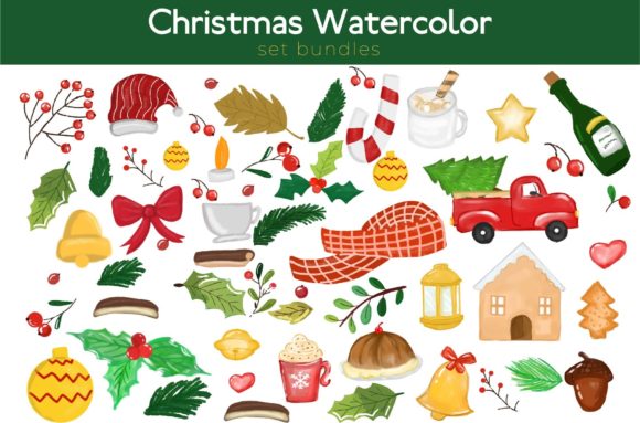 Watercolor Christmas Collection: Perfect Graphics for Handmade Holidays